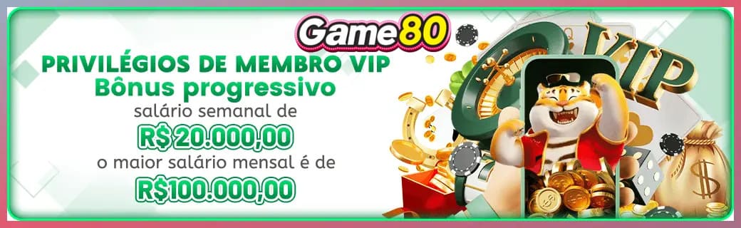 GAME80 bônus — cashback 15 por cento e níveis VIP